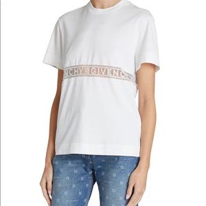 Givenchy Logo Lace Insert T-shirt, Size Small